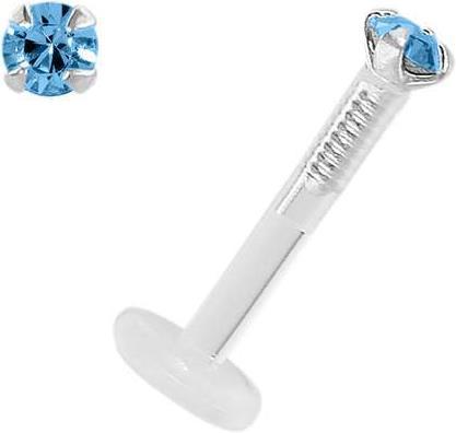 Produktbild Bijouteria Piercing für Lippe/Tragus (Bioplast, Silber 925, Swarovski Kristall)