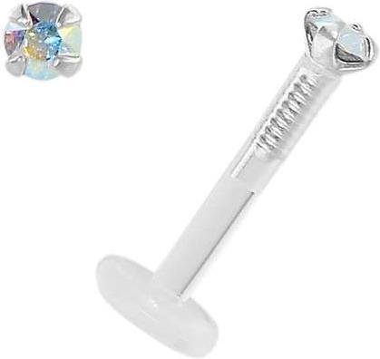 Produktbild Bijouteria Piercing für Lippe/Tragus (Bioplast, Silber 925, Swarovski Kristall)