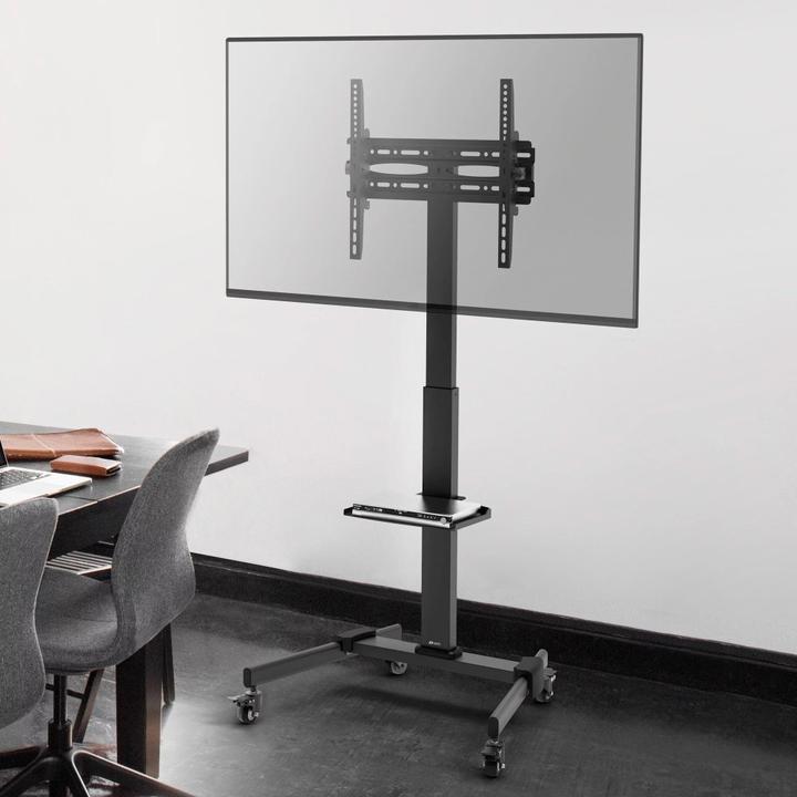 Actual product image Techly TV Trolley for LCD LED TV 81.28-139.7cm 32-55inch black with shelf (55", 35 kg)