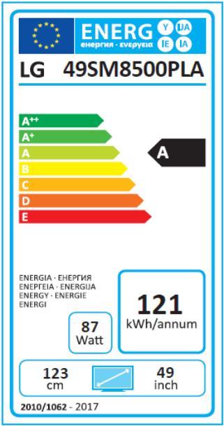 Label énergétique LG 49SM8500 (49", Nano-Cell, 4K, 2019)