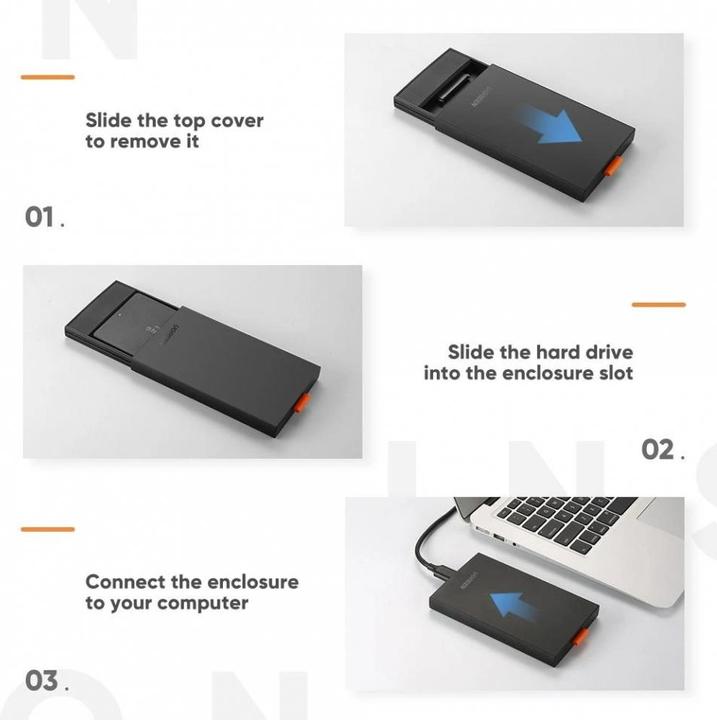 Produktbild Ugreen SSD/HDD-Gehäuse 2,5" USB 3.0 SATA schwarz (CM237) (2.5")