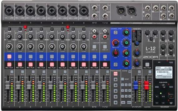 Produktbild Zoom L-12 LiveTrak Digital Mischpult mit Speicherkarte (Studio- und Livemixer)