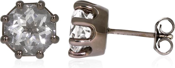 Actual product image Xen Stud earrings with rock crystal approx. 3.78 ct. Black Rhodium (925 Sterling silver)