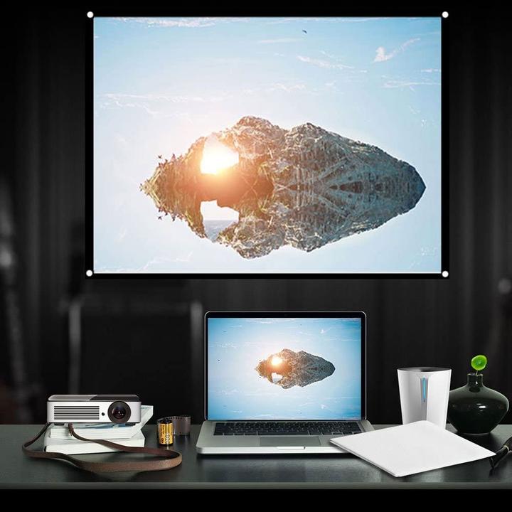 Produktbild Apfelkiste Faltbare Beamer Stoff Leinwand 16:9 Heimkino Projektionsfläche (120", 16:9)