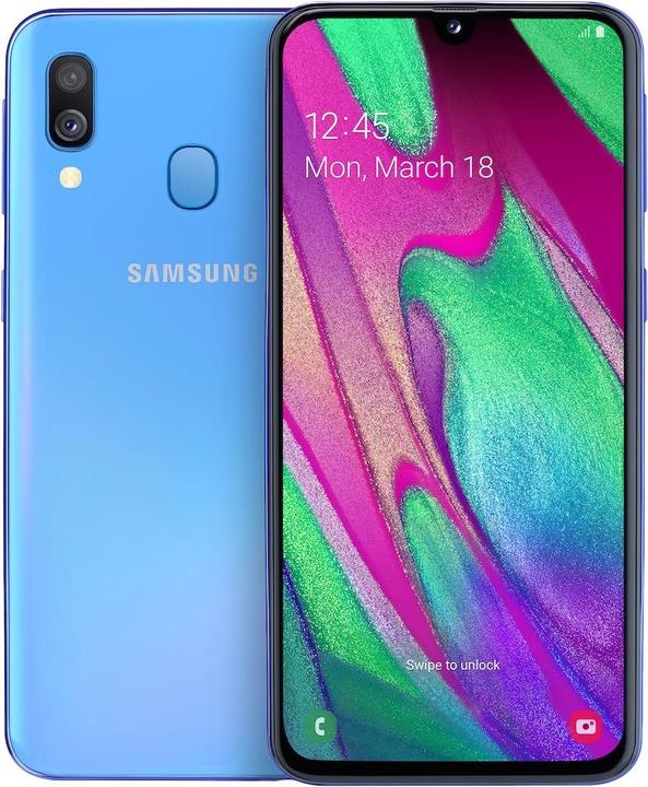 Samsung Galaxy A40 (64 GB, Blue, 5.90", Dual SIM + SD, 16 Mpx, 4G)