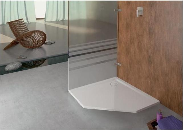 Image du produit Hoesch Receveur de douche pentagonal MUNA ultra-plat 900x900x30mm blanc