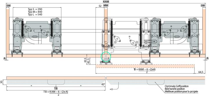 Actual product image HAWA Frontino 40 sliding-door fittings, Forslide, flush with front