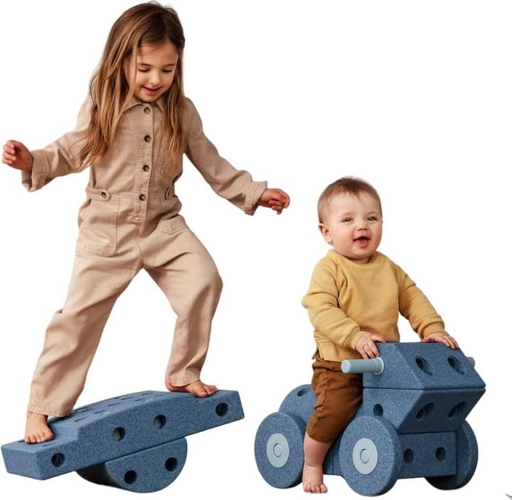 Produktbild Modu Dreamer Kit - Zachte blokken- 33 onderdelen - Open Ended speelgoed- Speelgoed 1 -2-3 jaar - Deep Blu