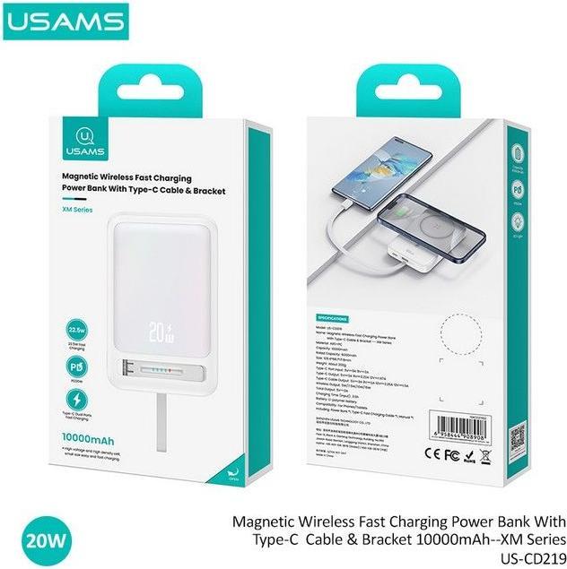 Produktbild Usams MagSafe Powerbank Fast Charging (10000 mAh, 20 W, 37 Wh)