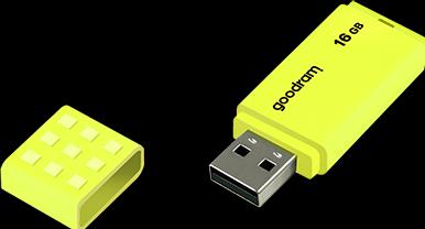 Actual product image Goodram UME2 - 16 GB - USB Type-A - 2.0 - 20 MB/s - 9 g - yellow (16 GB, USB-A)