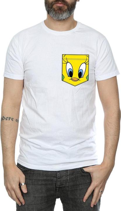 Immagine prodotto Looney Tunes Tweety Pie Face Faux Pocket Maglietta Uomo (XL)