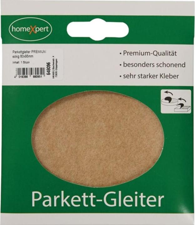 HP Autozubehör Parquet glides Premium 80 x 95 mm felt natural angular self-adhesive (Parquet floor gliders, 1 Piece)
