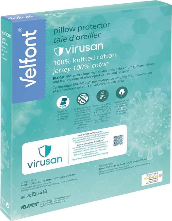 Image du produit Velfont Housse de coussin anti-virus antibactérien (Taie d'oreiller, 65 x 65 cm)