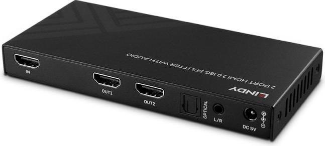 Actual product image Lindy 2 port HDMI 8K60 splitter