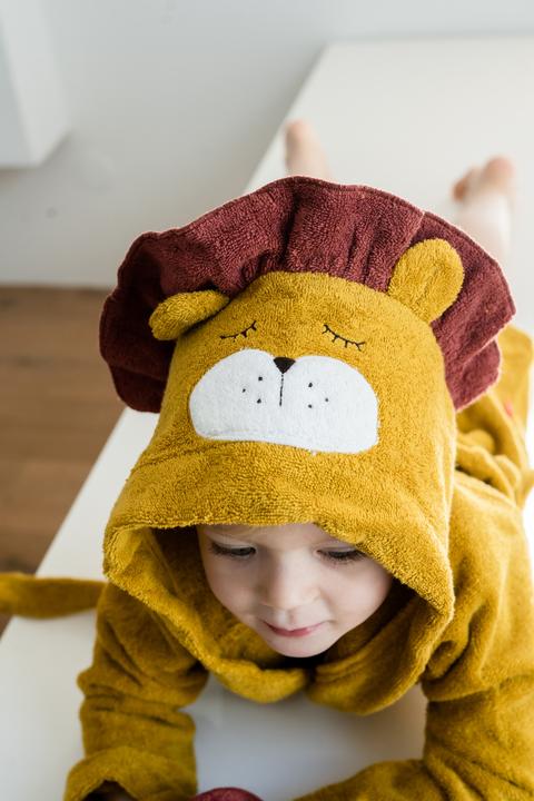 Image du produit Kikadu Peignoir Lion jaune moutarde T. 4-5 (GOTS)