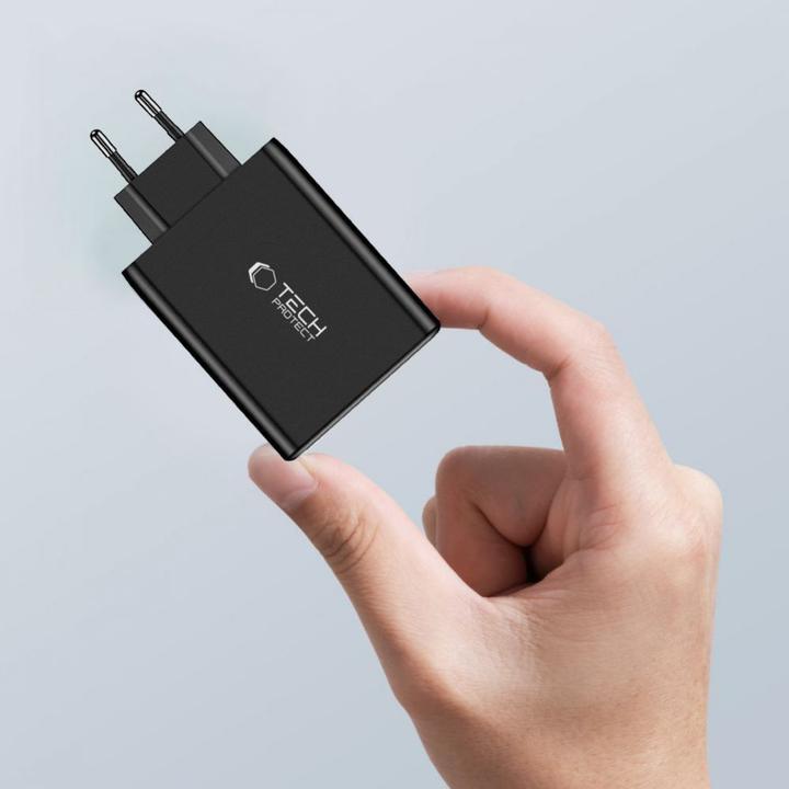 Immagine prodotto Tech-Protect NC100W-GAN Caricabatterie di rete GaN 3x USB-C PD 100W / USB-A QC 3.0 - nero (100 W)