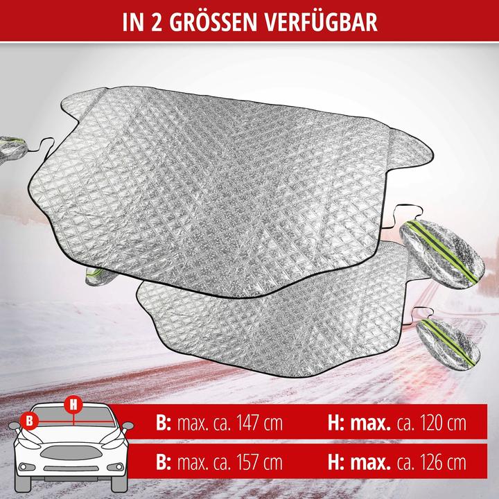 Actual product image Walser Premium thermal windscreen protector with side mirror cover, car windscreen cover 147x120 cm
