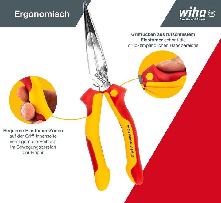 Produktbild Wiha Flachrundzange Professional electric mit Schneide. (200 mm)