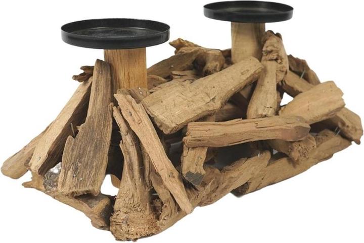 Actual product image HTI-Living Driftwood Candle Holder for 2 Candles (B)