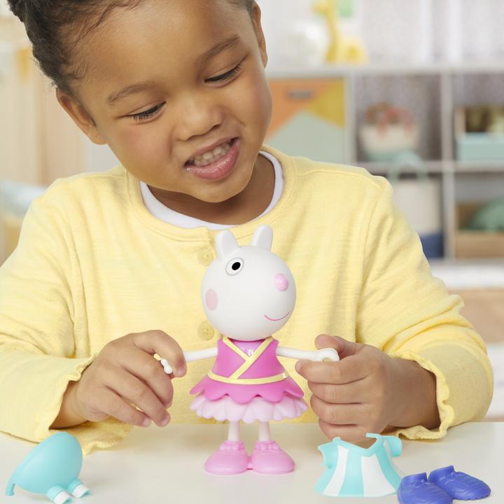 Actual product image Hasbro Peppa Pig Suzy Sheep-Up Figure with 6 Easy-On Fashion Accessories, 6-Inch Doll, Preschool Toys for G
