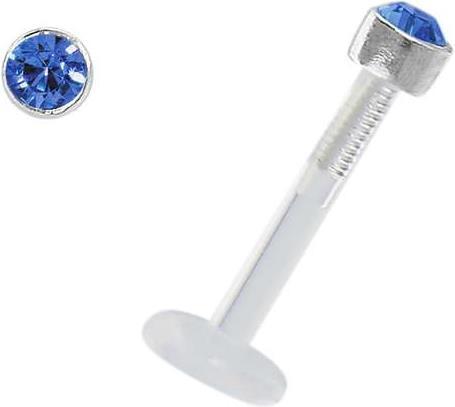 Produktbild Bijouteria Piercing für Lippe/Tragus (Bioplast, Silber 925, Swarovski Kristall)
