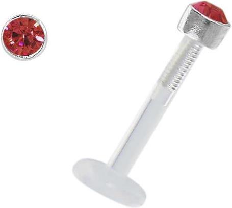 Produktbild Bijouteria Piercing für Lippe/Tragus (Bioplast, Silber 925, Swarovski Kristall)