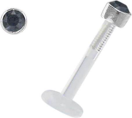 Produktbild Bijouteria Piercing für Lippe/Tragus (Bioplast, Silber 925, Swarovski Kristall)