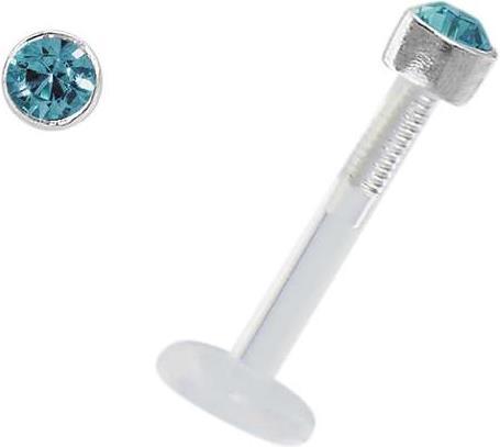 Produktbild Bijouteria Piercing für Lippe/Tragus (Bioplast, Silber 925, Swarovski Kristall)