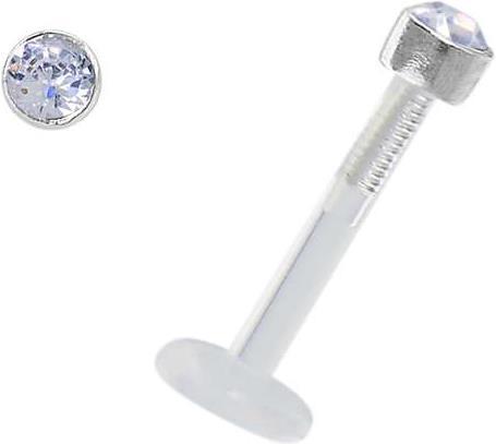 Produktbild Bijouteria Piercing für Lippe/Tragus (Bioplast, Silber 925, Swarovski Kristall)