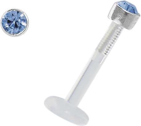 Produktbild Bijouteria Piercing für Lippe/Tragus (Bioplast, Silber 925, Swarovski Kristall)