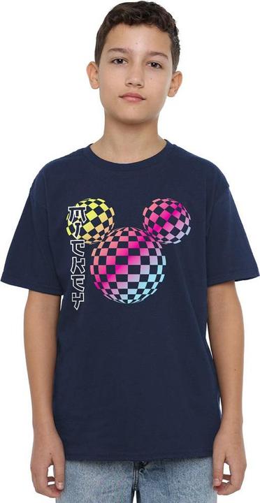 Actual product image Mickey Mouse Childrens/Kids Checkerboard Gradient Logo T-Shirt (128)