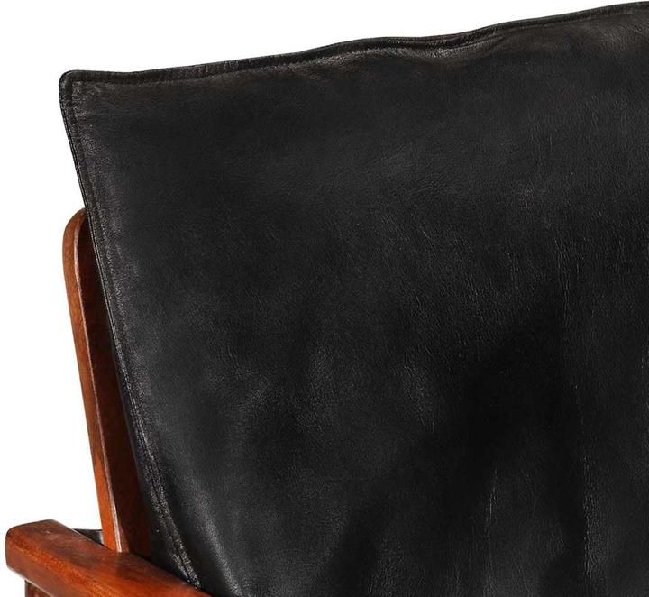 Produktbild VidaXL Sessel Schwarz Echtleder und Massivholz Akazie,Farbe
