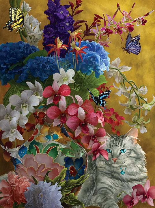 Image du produit Sunsout Puzzle 1000 pièces Nene Thomas - Gilded Cats and Flowers (1000 pièces)