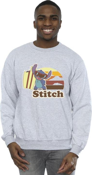 Actual product image Disney Mens Lilo And Stitch Bitten Surfboard Sweatshirt (XL)