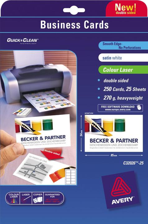 Productafbeelding Avery Premium visitekaartjes (270 g/m², 250 x, A4)