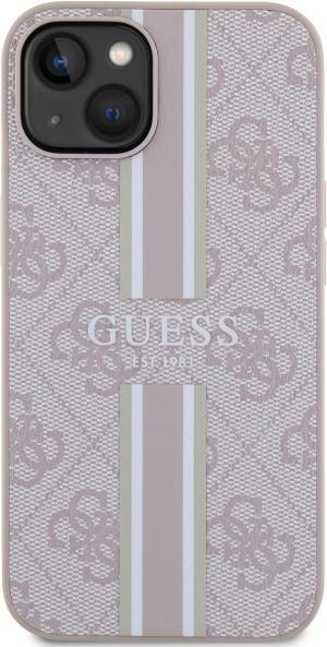 Immagine prodotto Guess GUHMP15SP4RPSP Custodia rigida per iPhone 15 / 14 / 13 6.1" różowy/rosa 4G a strisce stampate (Apple iPhone 15)