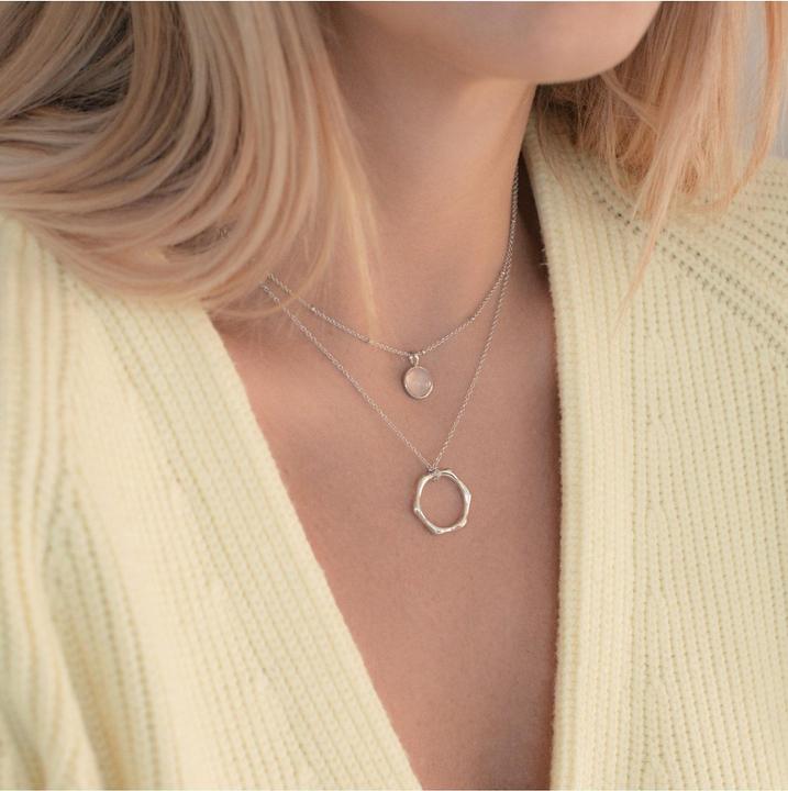 Produktbild Glanzstücke München Damen Sterling Silber Rosenquarz silber 40,0 cm Basiskette + 5,0 cm Verlängerung - 11042 (925er Silber, 40 - 45 cm)