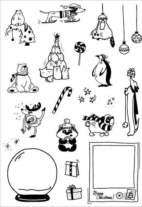 Actual product image VBS Silicone Stamp "Christmas Animals