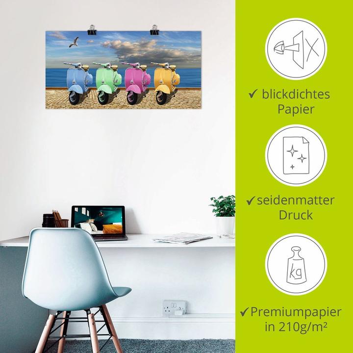 Produktbild Artland Vespa-Roller in bunten Farben T6ID (100 x 50 cm)