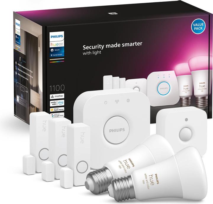 Actual product image Philips Hue Secure Sensors Bundle (1100 lm, E27)