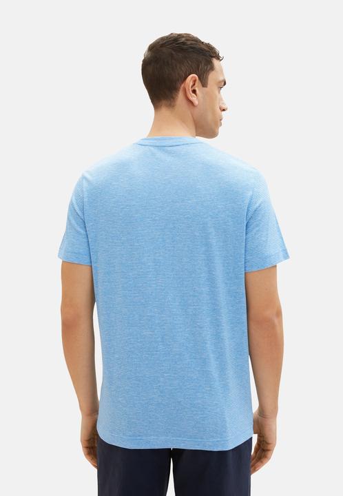 Image du produit Tom Tailor T-Shirt Gestreiftes Kurzarmshirt mit Rundhalsausschnitt und Foto-Print (XL)