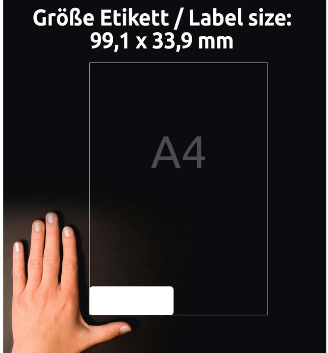 Image du produit Avery Etiquettes d'adresse 99.1x33.9mm L7162-100 weiss 1600 Stk./100 Blatt