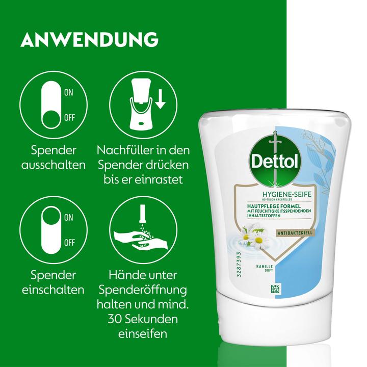 Actual product image Dettol Recharge de savon d'hygiène No-Touch à la camomille - 250 ml (refill, 250 ml)