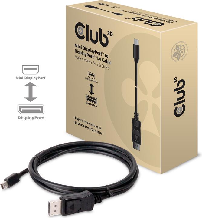 Actual product image Club 3D Mini DisplayPort — DisplayPort (2 m, DisplayPort)