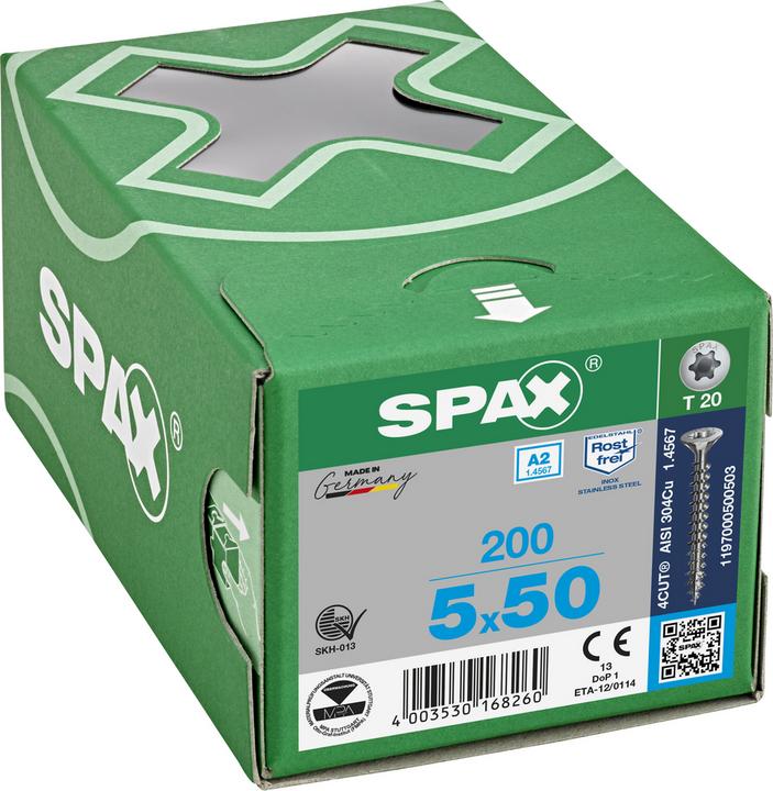 Produktbild Spax Spanplattenschrauben SK, T20 5,0x50 mm (200 Schrauben pro Stück)