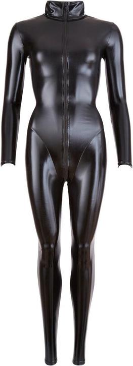 Productafbeelding Cottelli Collection Wetlook jumpsuit met lange mouwen (S)