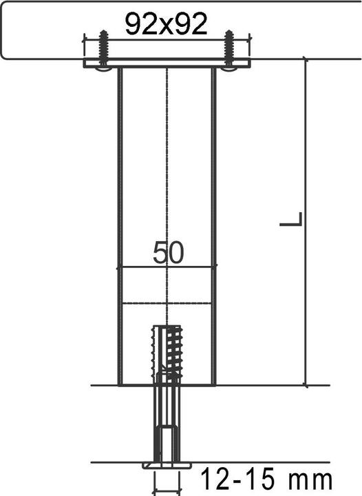 Actual product image Meyer Bar brackets for wood and stone slabs, round, ø 50 mm, straight or inclined 30/60°. (1 pcs.)