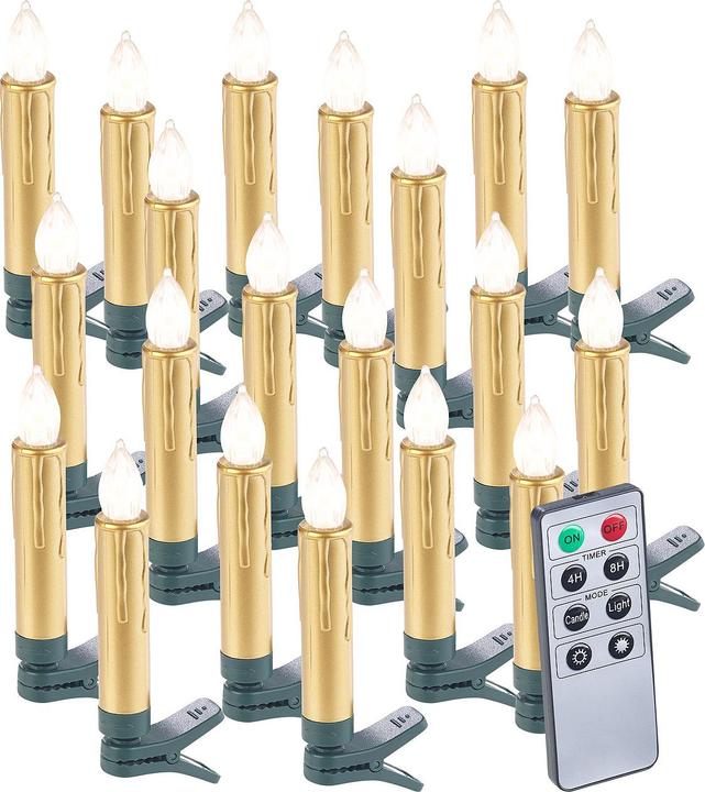 Immagine prodotto Lunartec Set di 20 candele di Natale a LED con telecomando e timer (20 x)