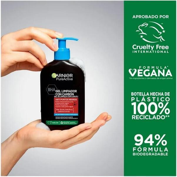 Produktbild Garnier Pure Active Charcoal Face Cleansing Gel 250ml (Gel, 250 ml)