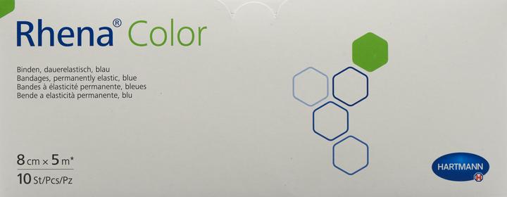 Produktbild Rhena Color Elastische Binden 8cmx5m blau offen